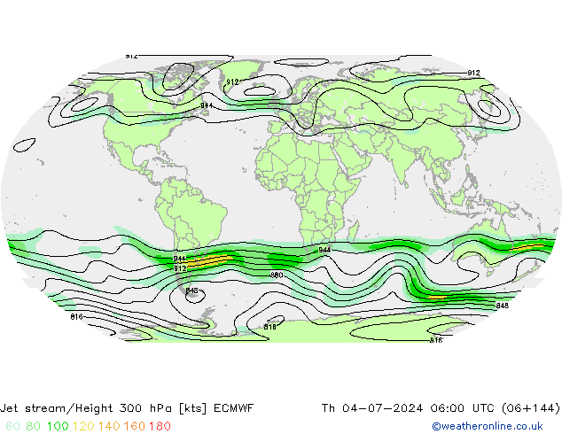 高速氣流 ECMWF 星期四 04.07.2024 06 UTC