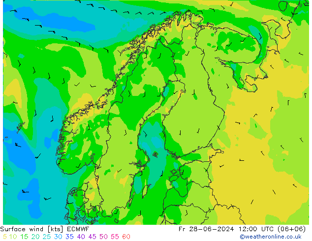 风 10 米 ECMWF 星期五 28.06.2024 12 UTC
