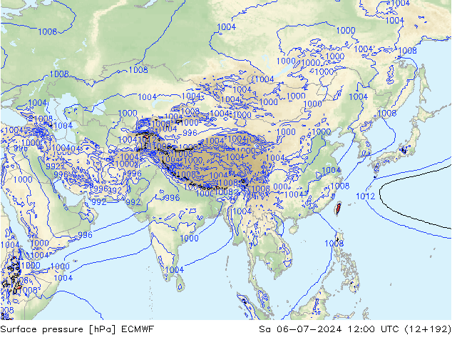 Luchtdruk (Grond) ECMWF za 06.07.2024 12 UTC