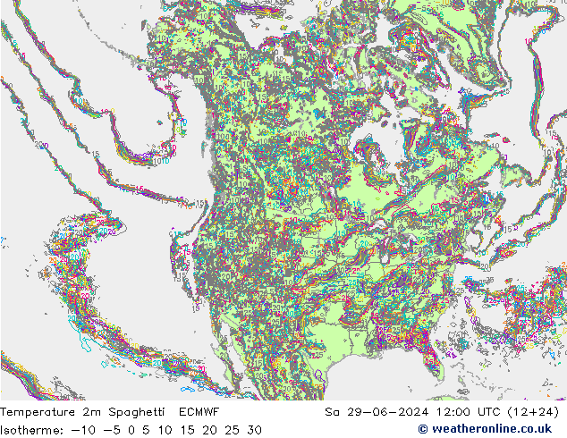 Temperatuurkaart Spaghetti ECMWF za 29.06.2024 12 UTC