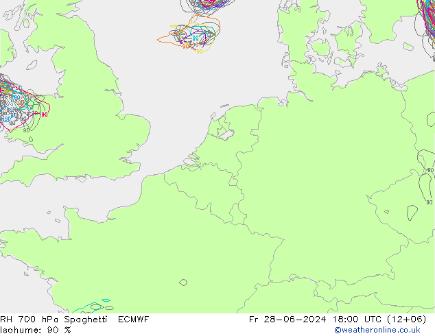 RV 700 hPa Spaghetti ECMWF vr 28.06.2024 18 UTC