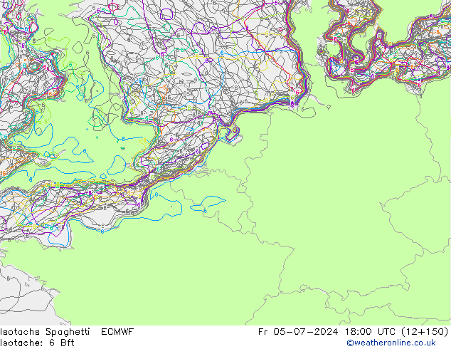 Isotachen Spaghetti ECMWF vr 05.07.2024 18 UTC