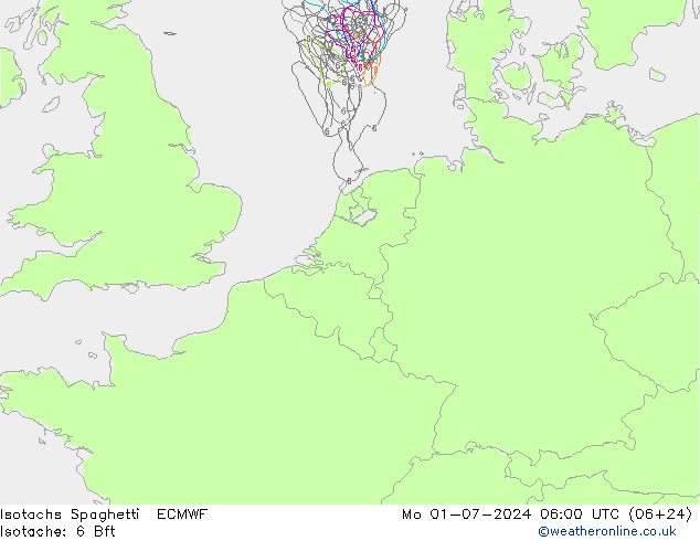 Isotachen Spaghetti ECMWF ma 01.07.2024 06 UTC