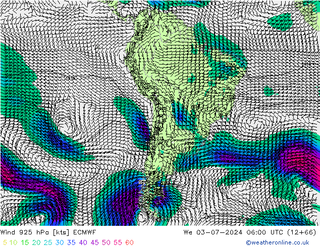 Wind 925 hPa ECMWF wo 03.07.2024 06 UTC