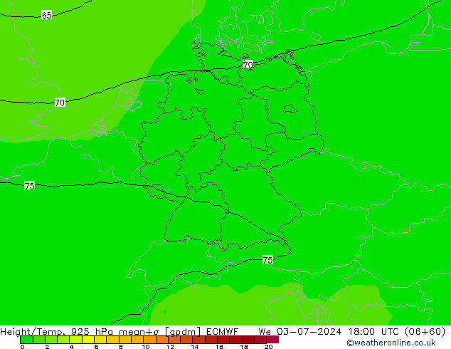 Hoogte/Temp. 925 hPa ECMWF wo 03.07.2024 18 UTC