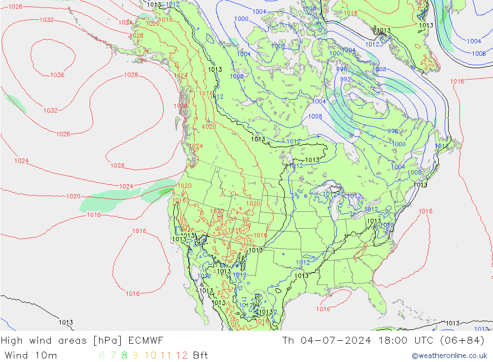 Windvelden ECMWF do 04.07.2024 18 UTC