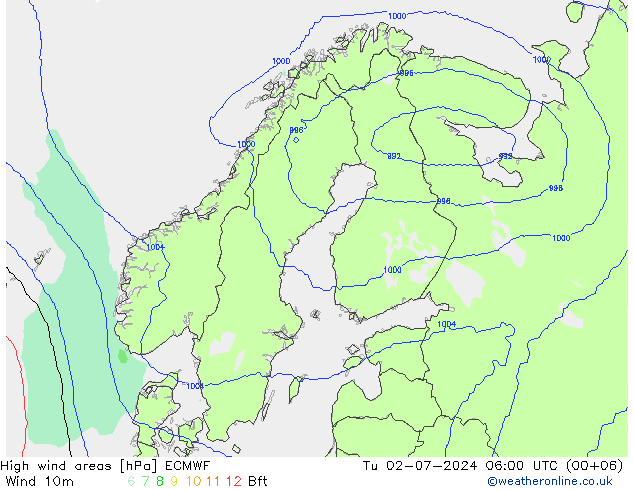 Windvelden ECMWF di 02.07.2024 06 UTC