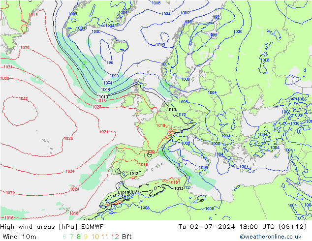 Windvelden ECMWF di 02.07.2024 18 UTC