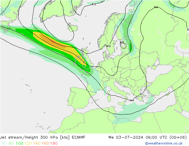 高速氣流 ECMWF 星期三 03.07.2024 06 UTC