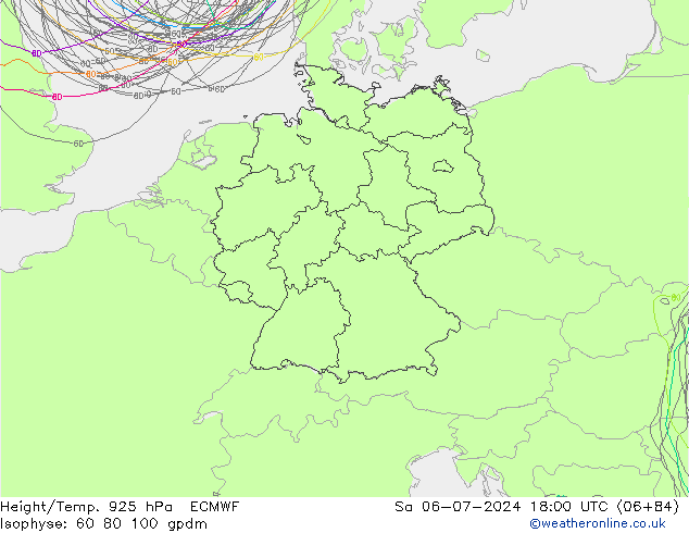 Hoogte/Temp. 925 hPa ECMWF za 06.07.2024 18 UTC