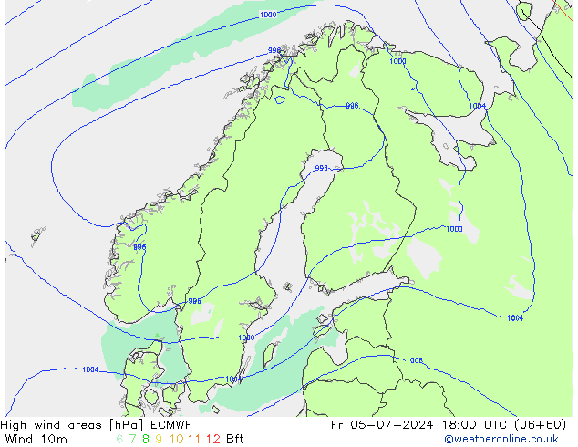 Windvelden ECMWF vr 05.07.2024 18 UTC