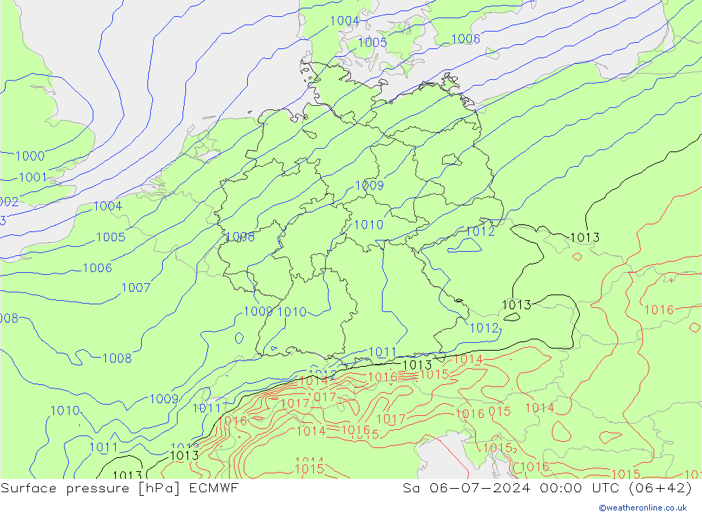 Luchtdruk (Grond) ECMWF za 06.07.2024 00 UTC