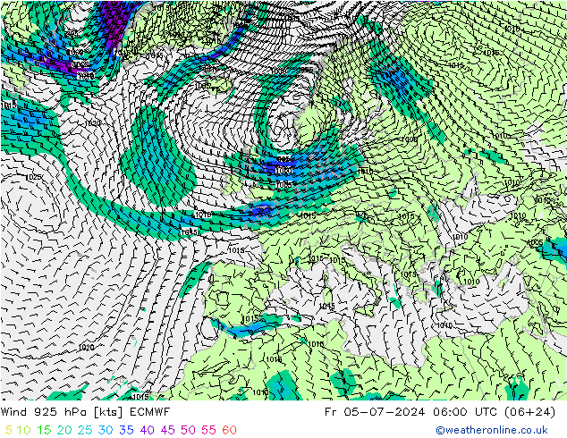 风 925 hPa ECMWF 星期五 05.07.2024 06 UTC