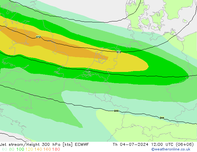 高速氣流 ECMWF 星期四 04.07.2024 12 UTC