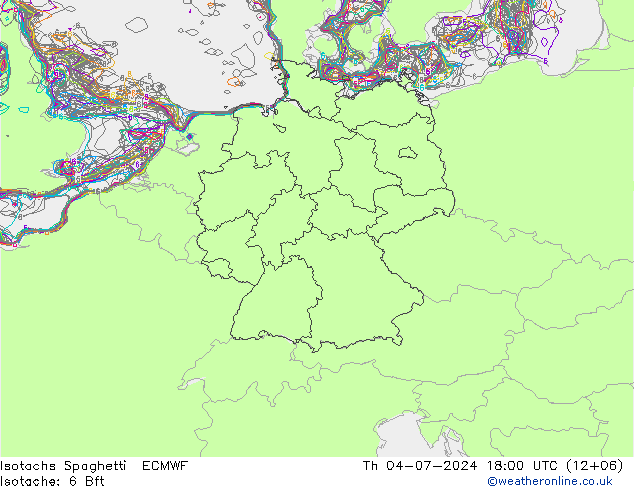 Isotachen Spaghetti ECMWF do 04.07.2024 18 UTC