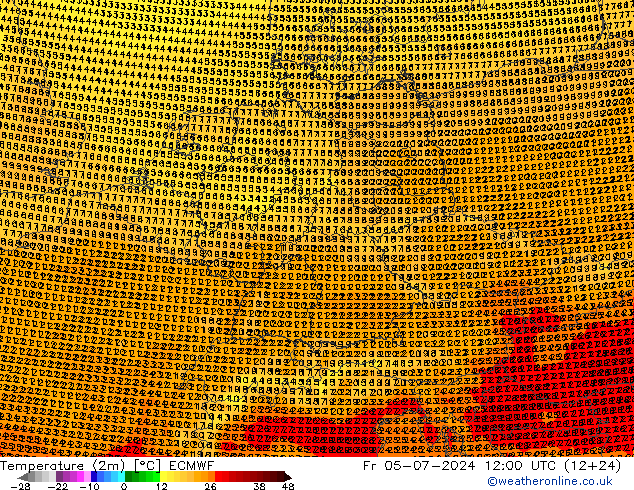 温度图 ECMWF 星期五 05.07.2024 12 UTC
