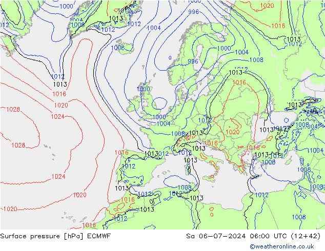 Luchtdruk (Grond) ECMWF za 06.07.2024 06 UTC