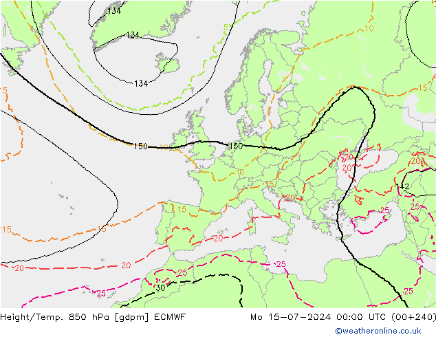 Hoogte/Temp. 850 hPa ECMWF ma 15.07.2024 00 UTC