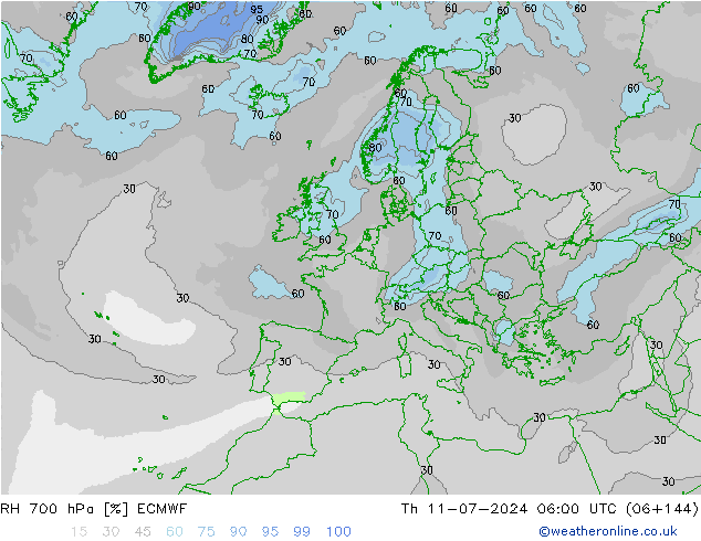 RV 700 hPa ECMWF do 11.07.2024 06 UTC