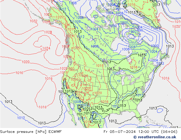 Luchtdruk (Grond) ECMWF vr 05.07.2024 12 UTC