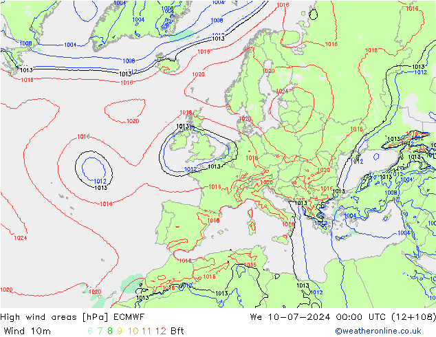 Windvelden ECMWF wo 10.07.2024 00 UTC