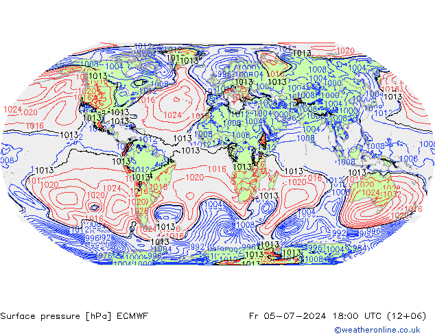 Luchtdruk (Grond) ECMWF vr 05.07.2024 18 UTC