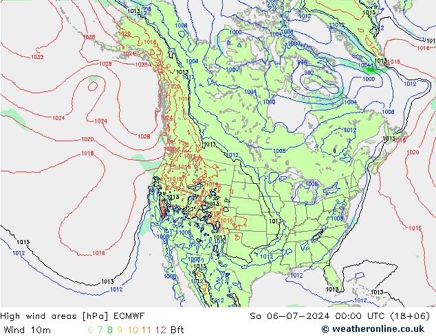 Windvelden ECMWF za 06.07.2024 00 UTC
