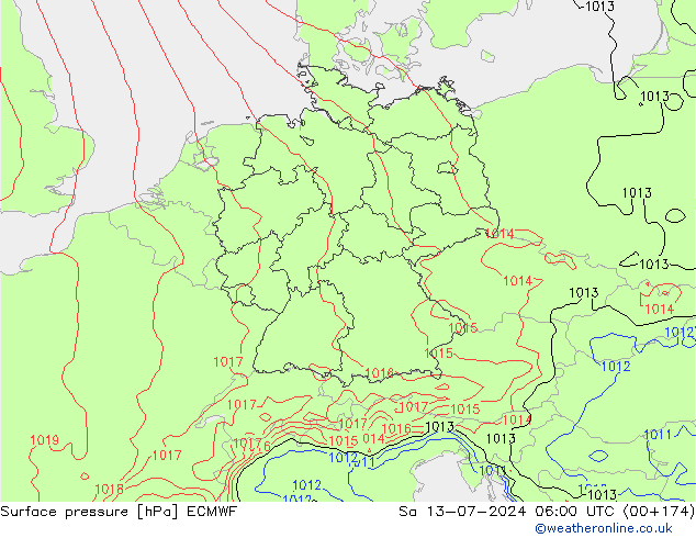 Luchtdruk (Grond) ECMWF za 13.07.2024 06 UTC