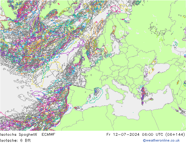 Isotachen Spaghetti ECMWF vr 12.07.2024 06 UTC
