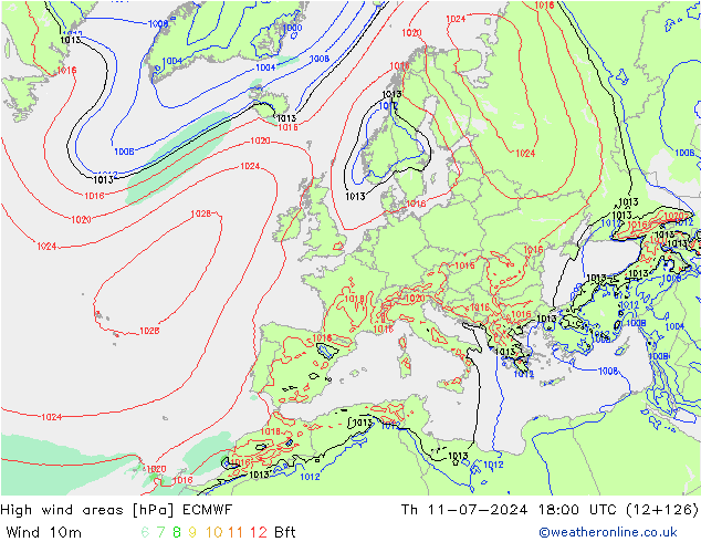 Windvelden ECMWF do 11.07.2024 18 UTC