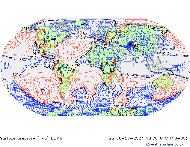 Luchtdruk (Grond) ECMWF za 06.07.2024 18 UTC