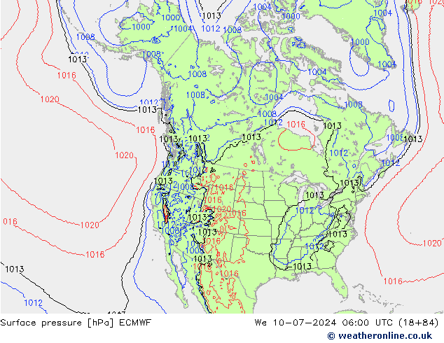 地面气压 ECMWF 星期三 10.07.2024 06 UTC
