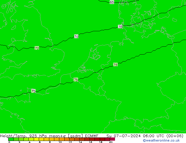 Hoogte/Temp. 925 hPa ECMWF zo 07.07.2024 06 UTC