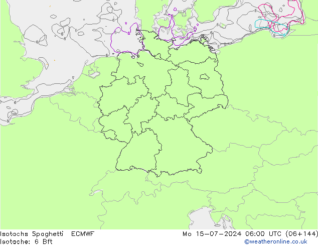 Isotachen Spaghetti ECMWF ma 15.07.2024 06 UTC