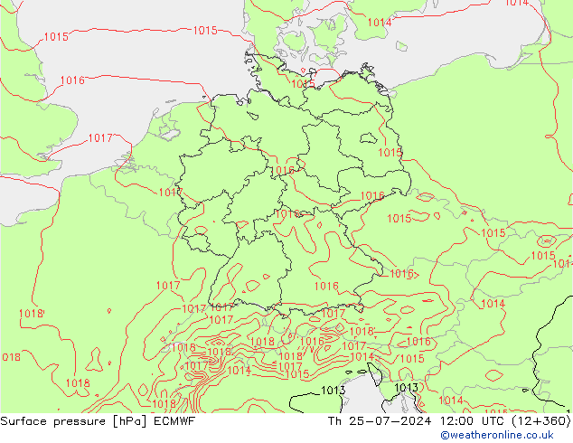 Luchtdruk (Grond) ECMWF do 25.07.2024 12 UTC