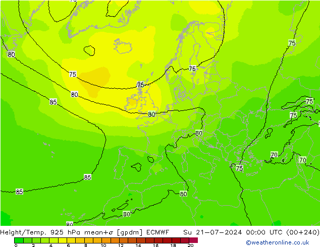 Hoogte/Temp. 925 hPa ECMWF zo 21.07.2024 00 UTC