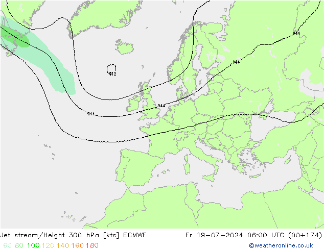 高速氣流 ECMWF 星期五 19.07.2024 06 UTC