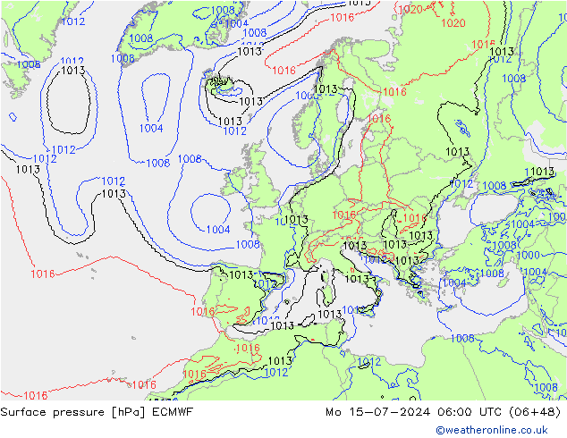 Luchtdruk (Grond) ECMWF ma 15.07.2024 06 UTC