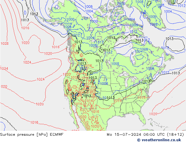 地面气压 ECMWF 星期一 15.07.2024 06 UTC