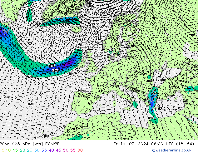 Wind 925 hPa ECMWF vr 19.07.2024 06 UTC