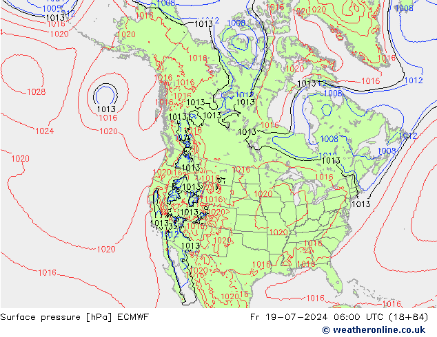 地面气压 ECMWF 星期五 19.07.2024 06 UTC