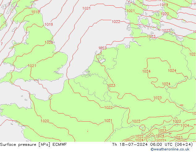 地面气压 ECMWF 星期四 18.07.2024 06 UTC