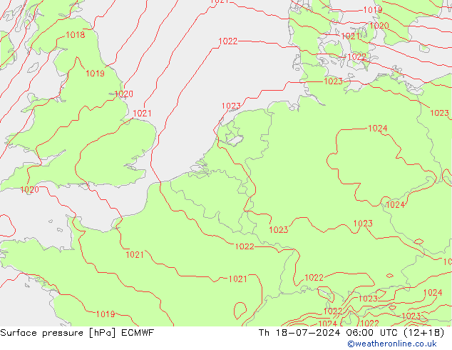 地面气压 ECMWF 星期四 18.07.2024 06 UTC
