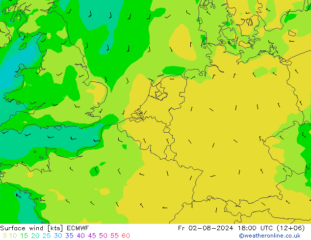 Wind 10 m ECMWF vr 02.08.2024 18 UTC