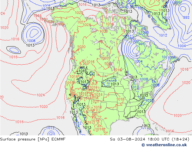 Luchtdruk (Grond) ECMWF za 03.08.2024 18 UTC