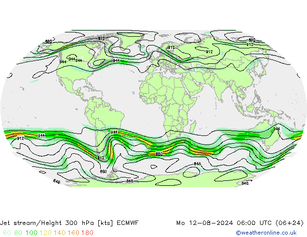 Straalstroom ECMWF ma 12.08.2024 06 UTC