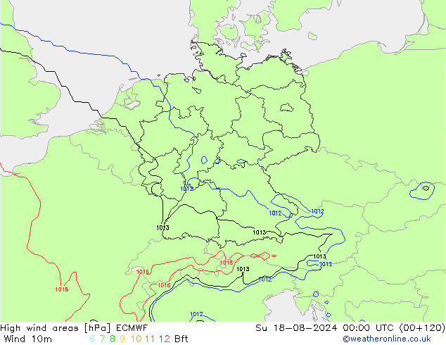 Windvelden ECMWF zo 18.08.2024 00 UTC