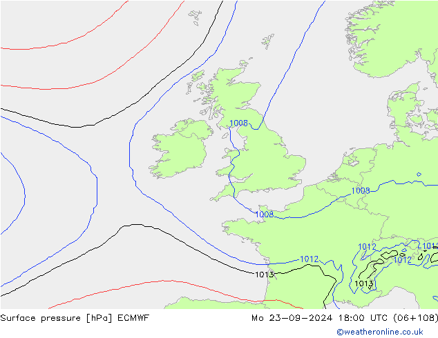 приземное давление ECMWF пн 23.09.2024 18 UTC