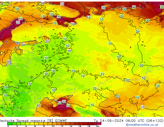 Isotachs Spread ECMWF mar 24.09.2024 06 UTC