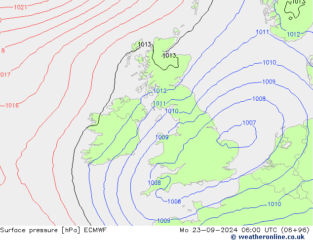 Yer basıncı ECMWF Pzt 23.09.2024 06 UTC